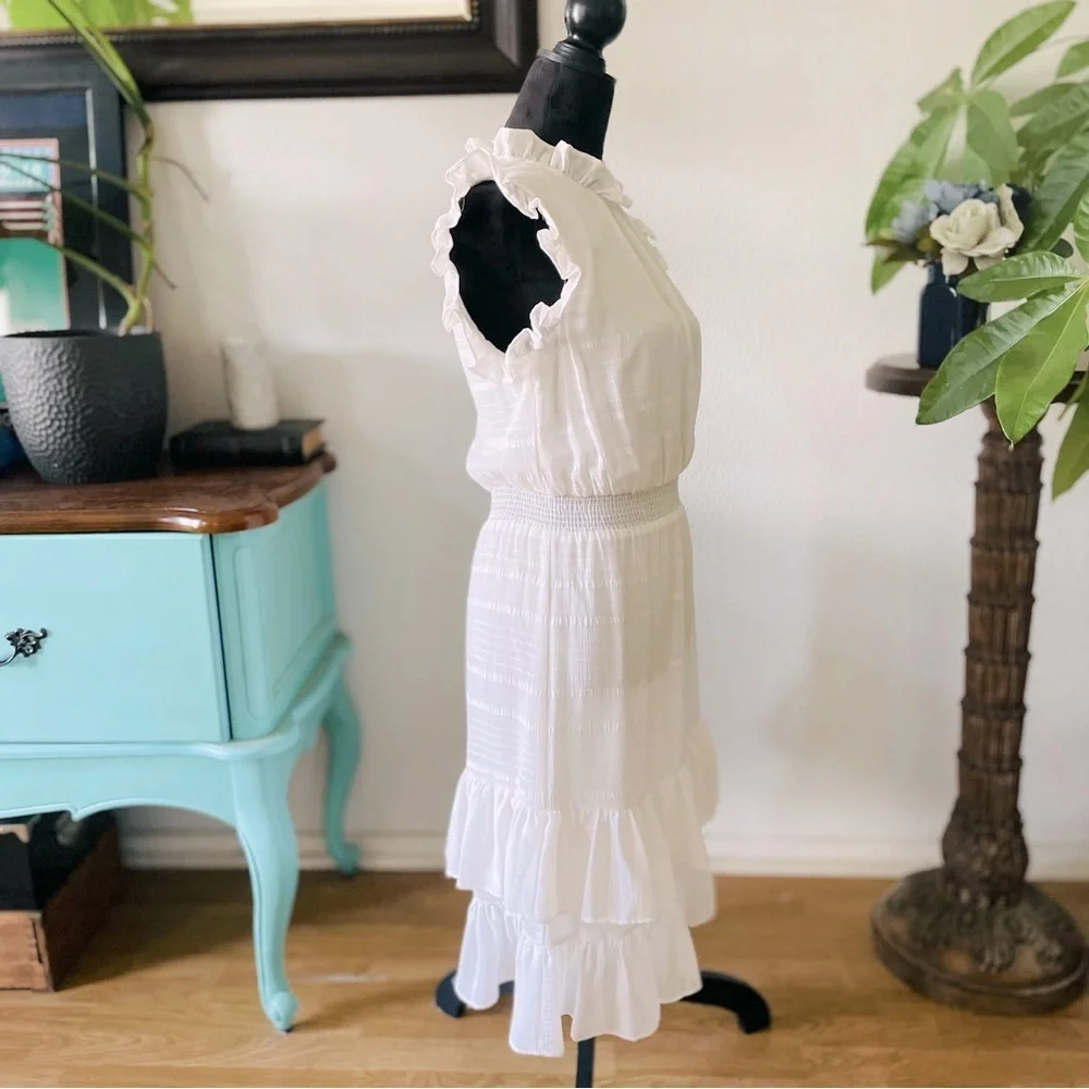 Avec Le Filles Tonal Tiered Striped Ruffle Knee-Length Sleeveless Dress Size 4 - Picture 5 of 12